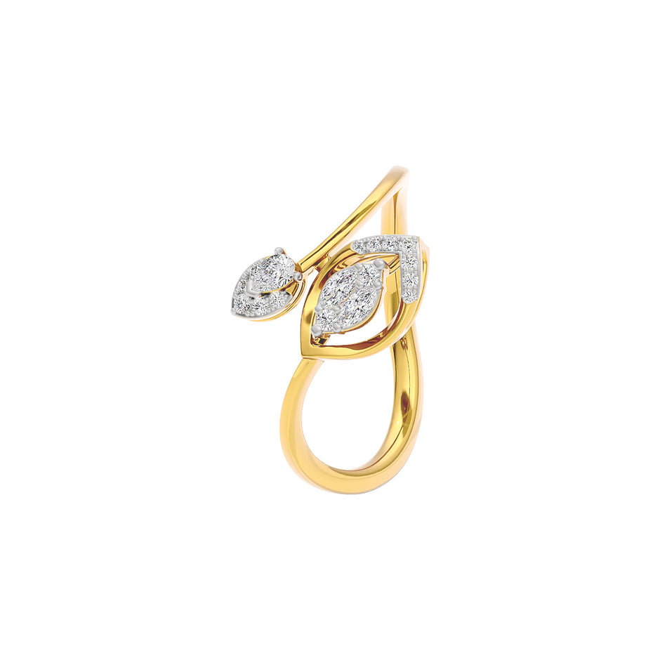 Sparkling Pod Diamond Ring 18 KT / Yellow Gold / 22