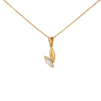 Dual Leaf Drop Gold Pendant