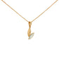 Dual Leaf Drop Gold Pendant