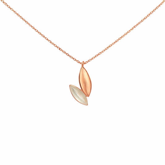 Dual Leaf Drop Gold Pendant