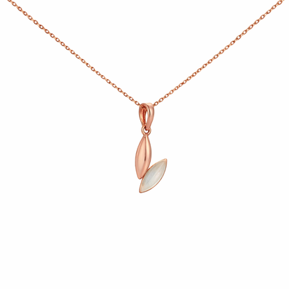Dual Leaf Drop Gold Pendant