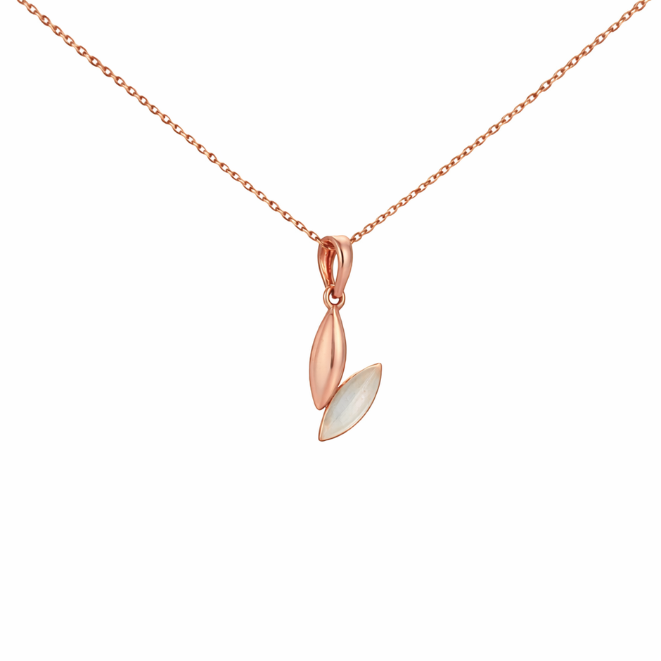 Dual Leaf Drop Gold Pendant