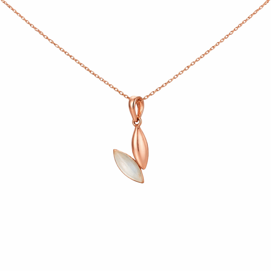 Dual Leaf Drop Gold Pendant