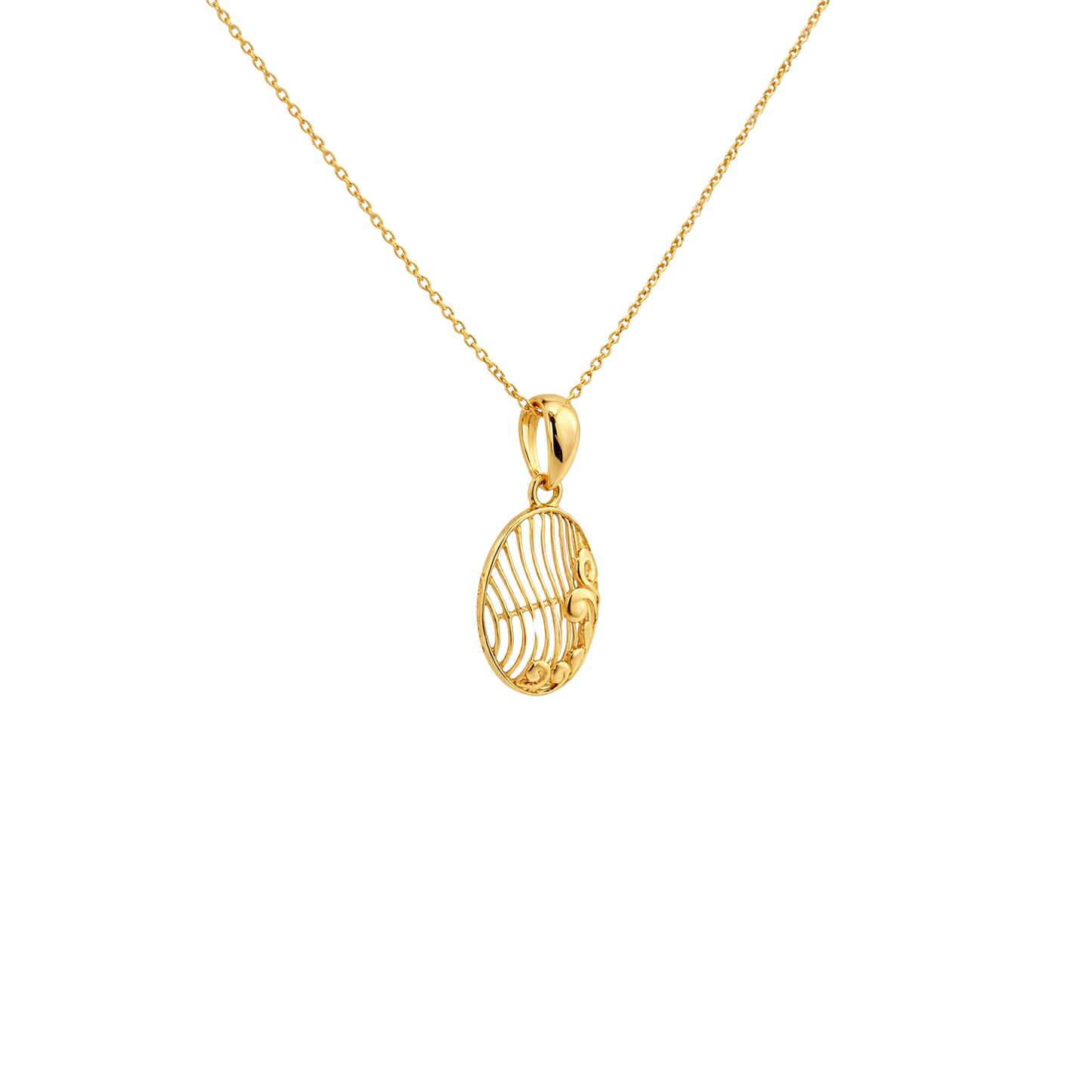Filigree Pattern Gold Pendant