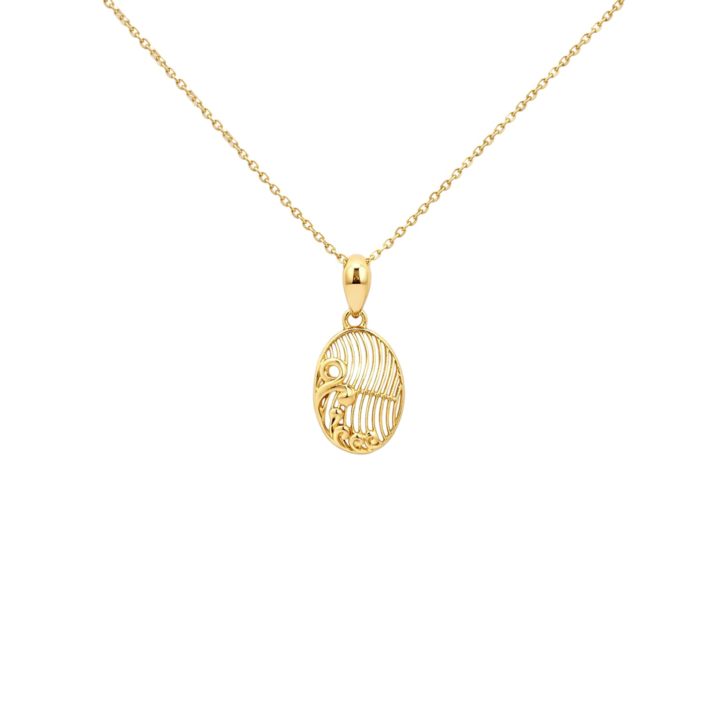 Filigree Pattern Gold Pendant