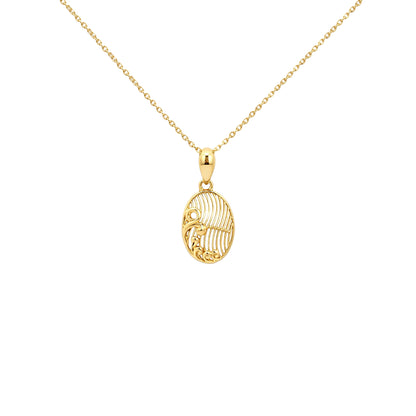 Filigree Pattern Gold Pendant