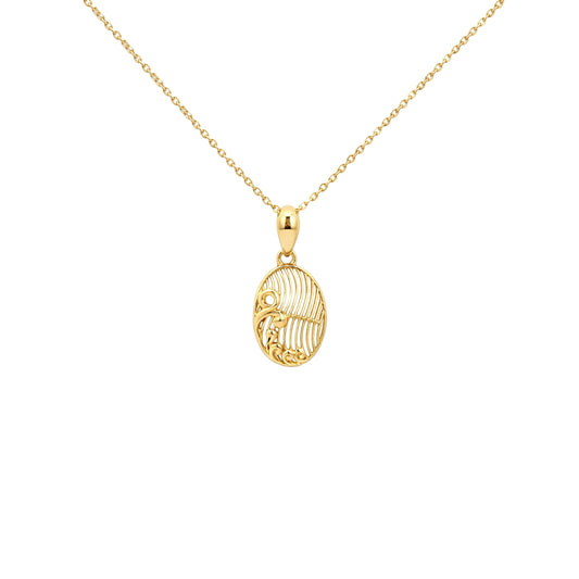 Filigree Pattern Gold Pendant