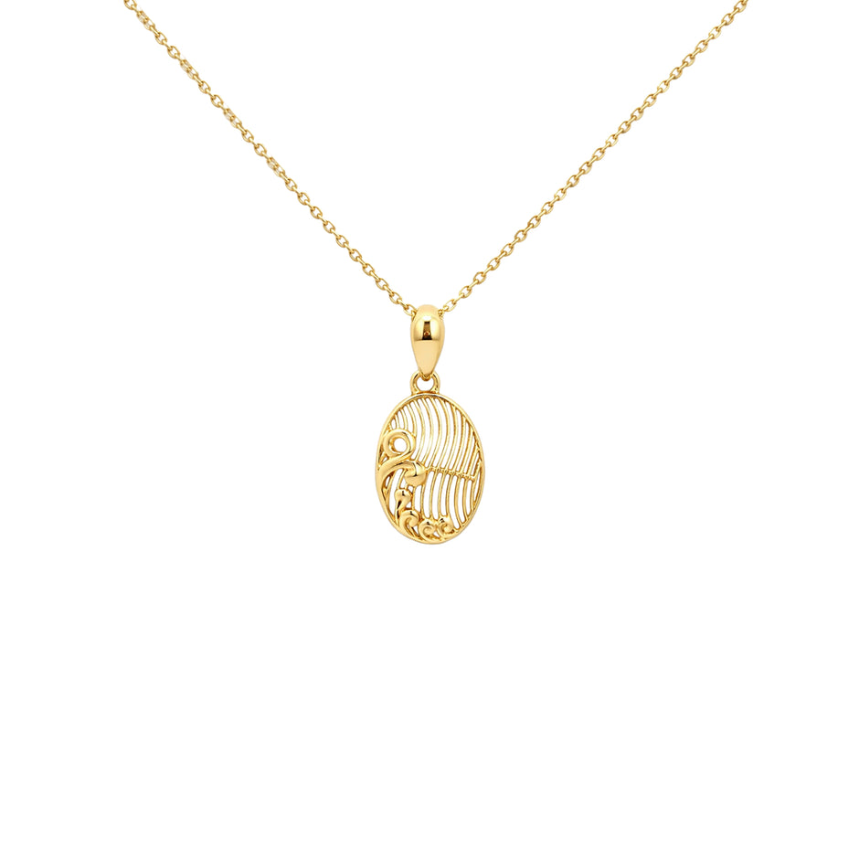 Filigree Pattern Gold Pendant