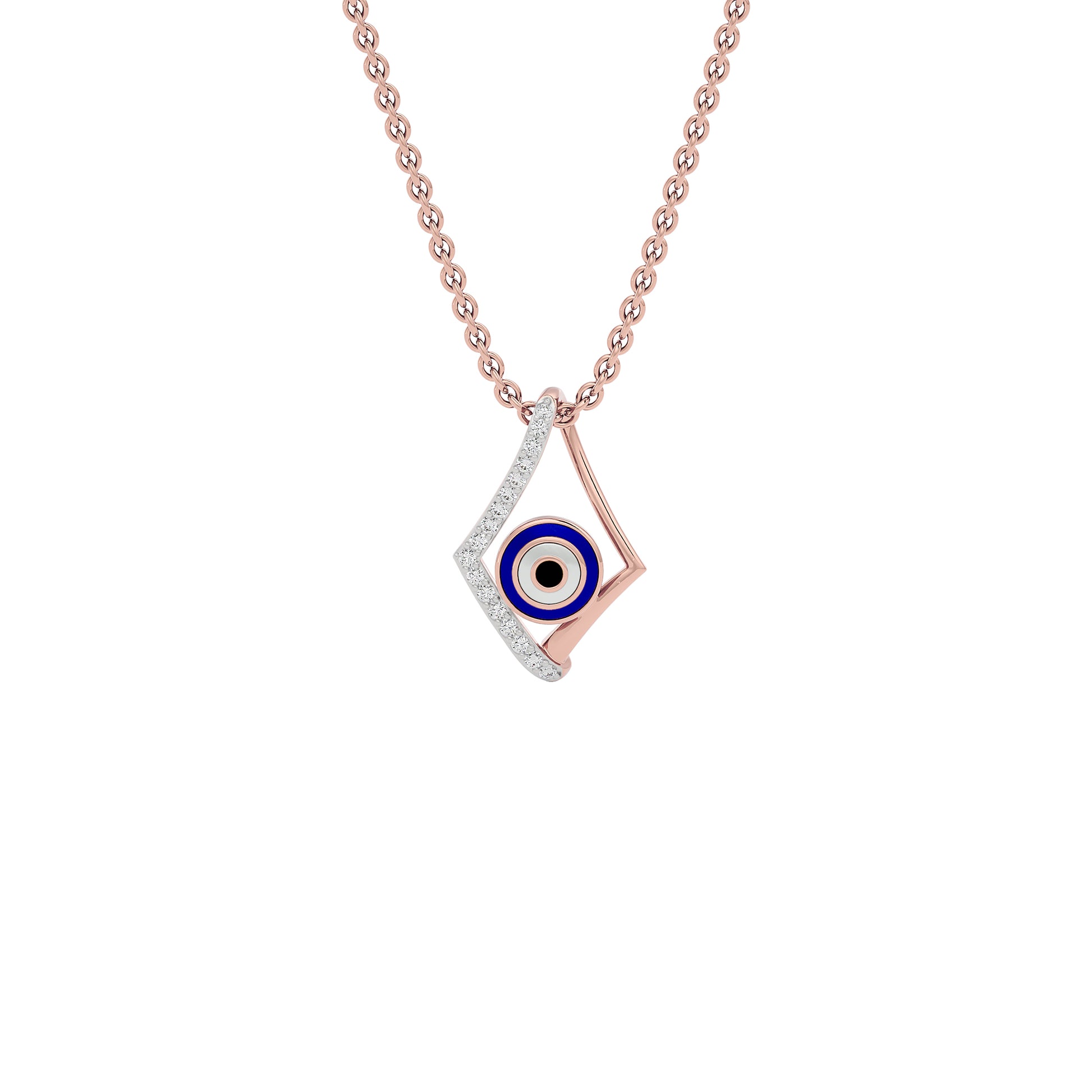 Celestial Gaze Evil Eye Diamond Pendant 9 KT / Rose Gold