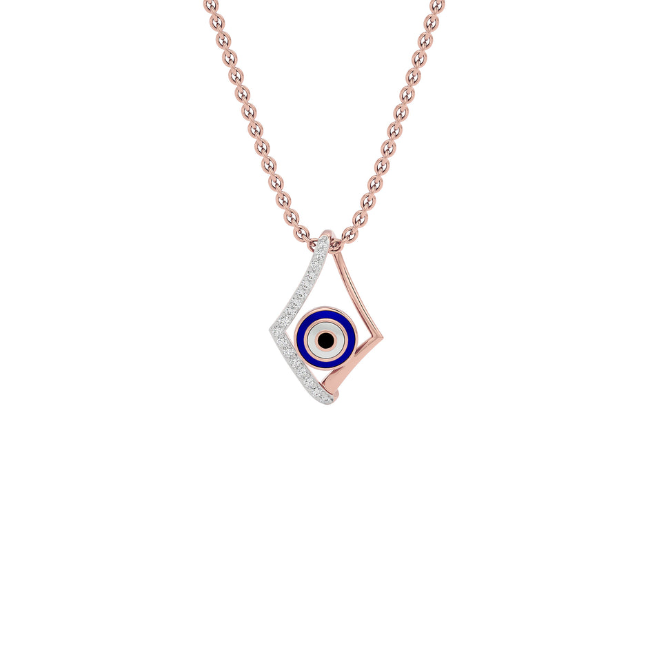 Celestial Gaze Evil Eye Diamond Pendant 9 KT / Rose Gold