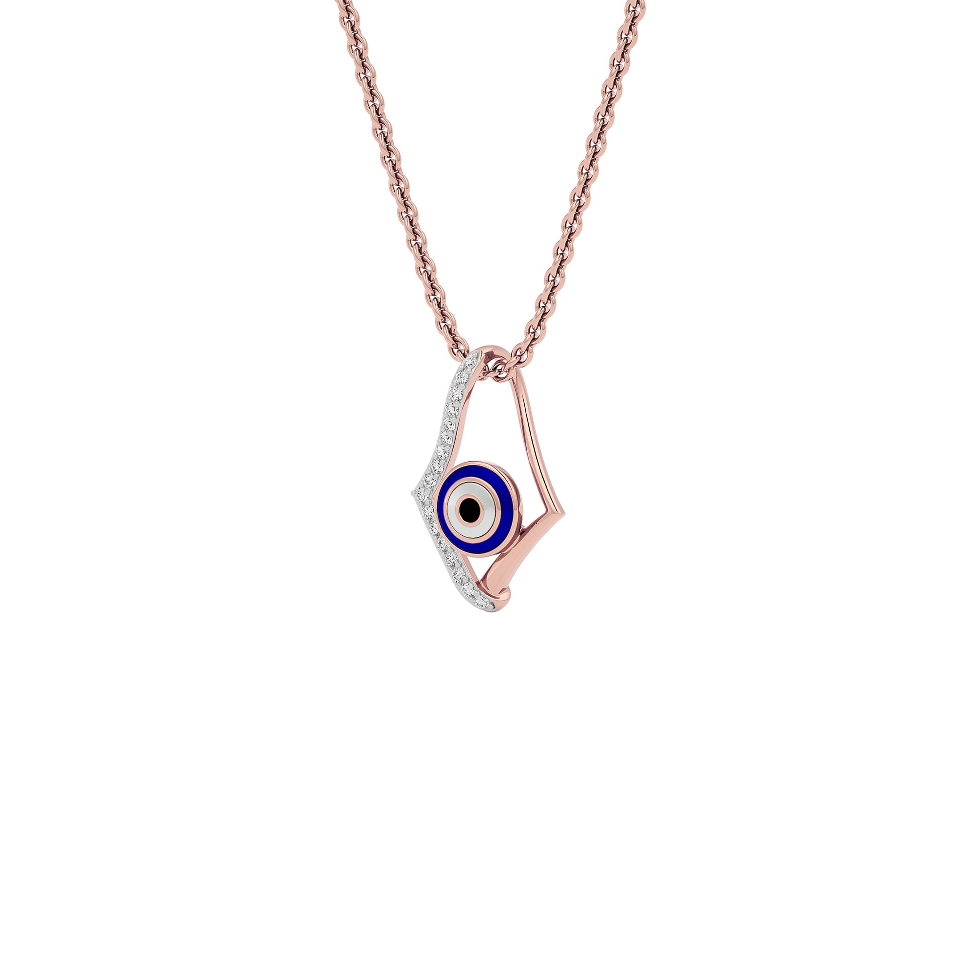 Celestial Gaze Evil Eye Diamond Pendant 9 KT / Rose Gold