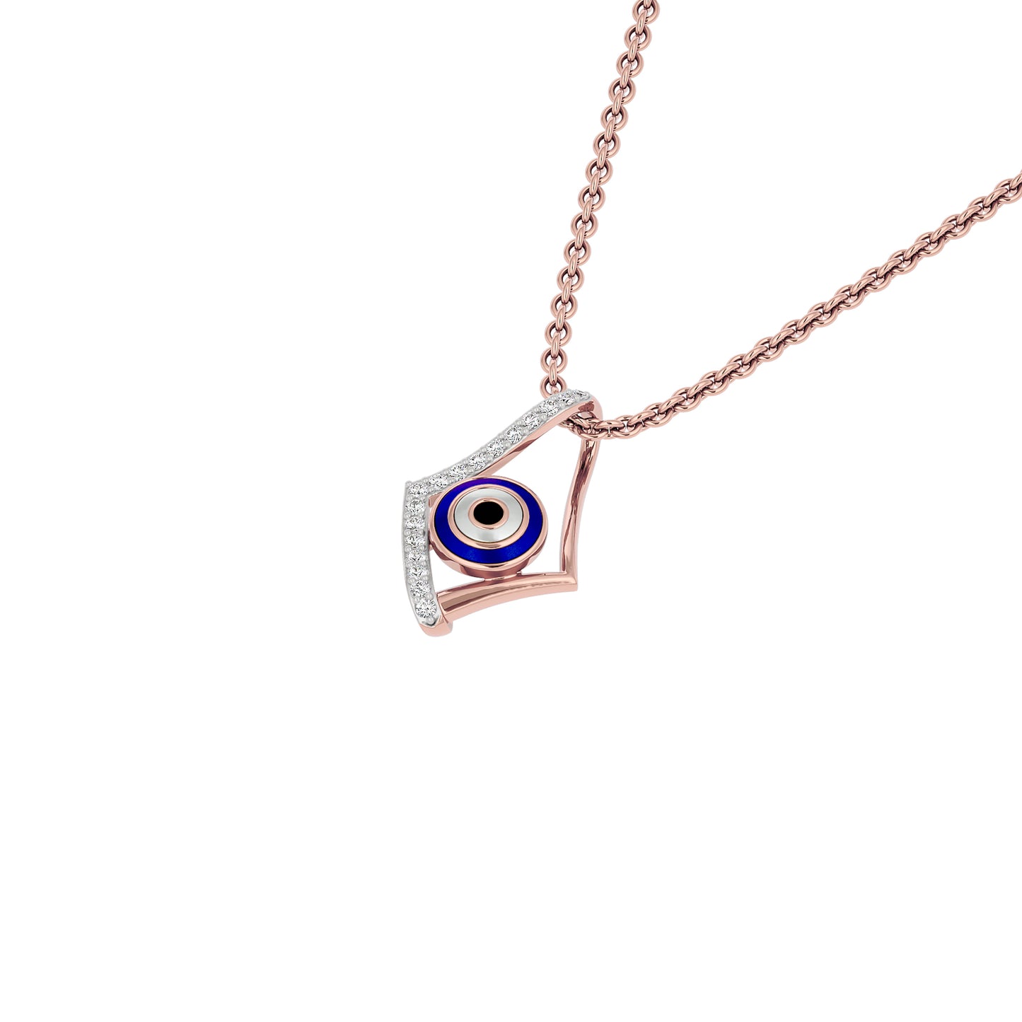 Celestial Gaze Evil Eye Diamond Pendant 9 KT / Rose Gold