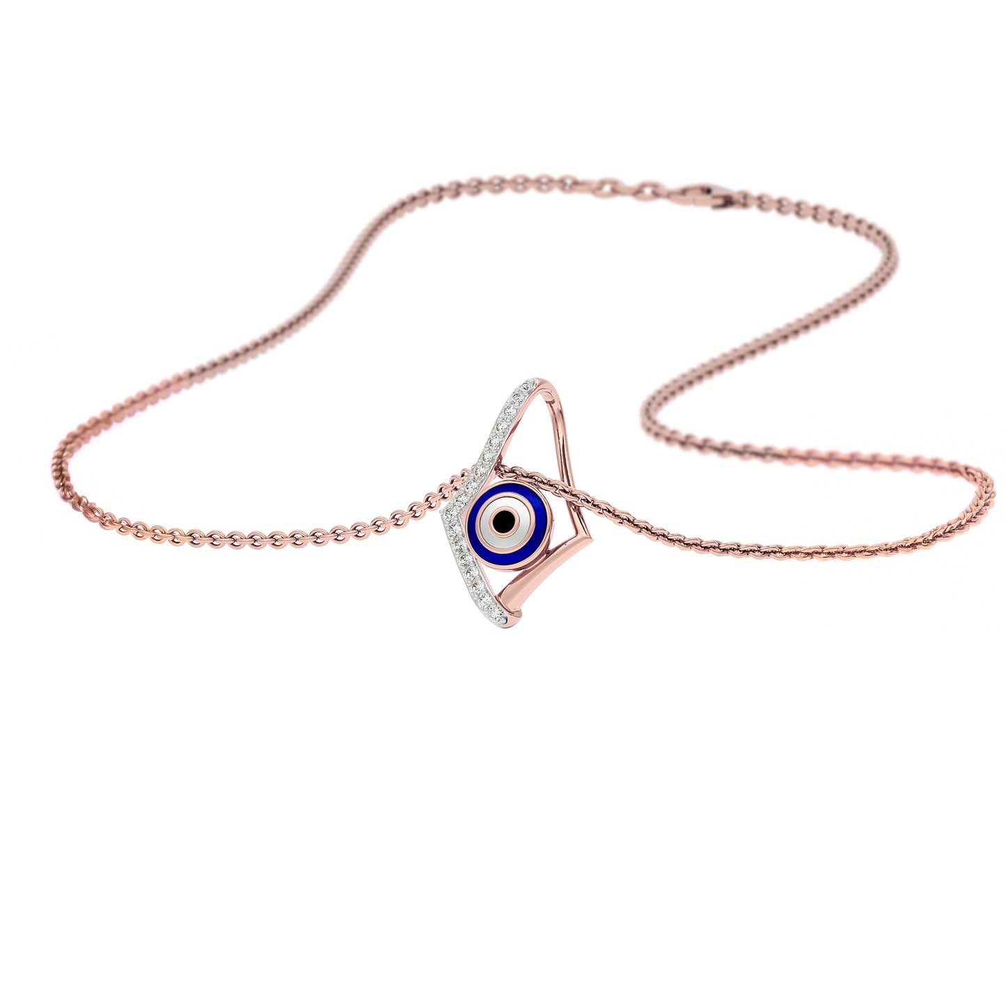 Celestial Gaze Evil Eye Diamond Pendant 9 KT / Rose Gold