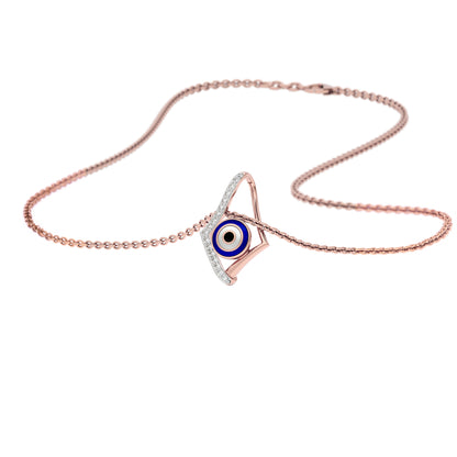 Celestial Gaze Evil Eye Diamond Pendant 9 KT / Rose Gold