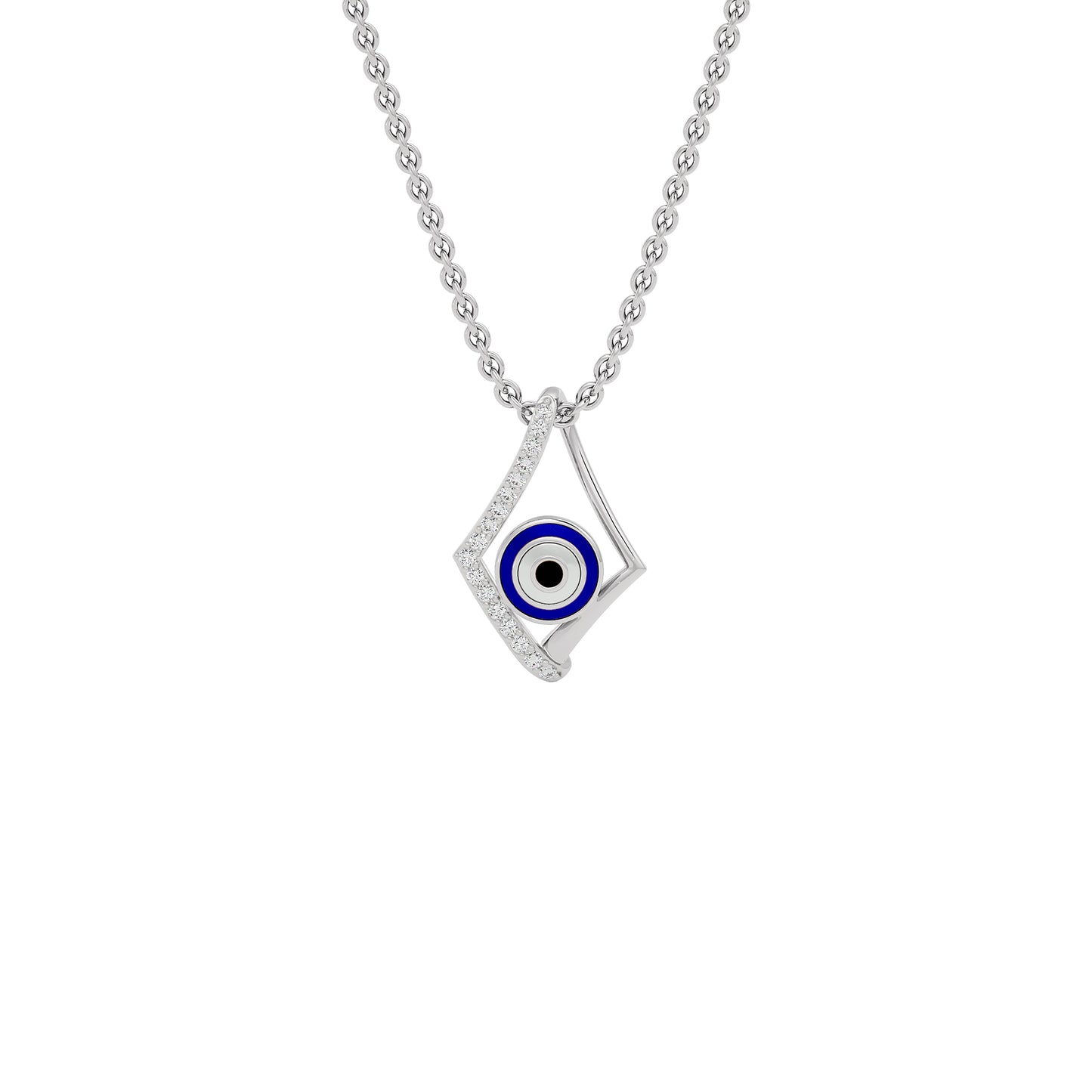 Celestial Gaze Evil Eye Diamond Pendant 9 KT / White Gold