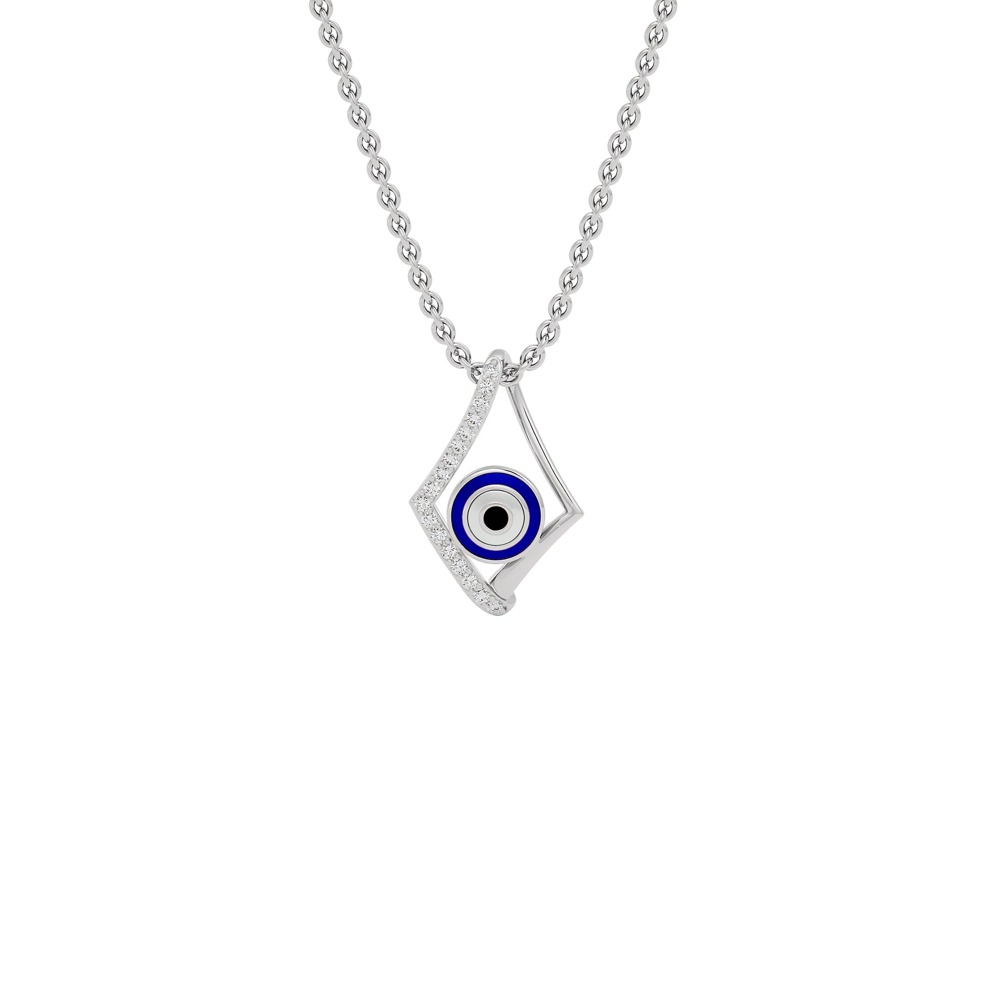 Celestial Gaze Evil Eye Diamond Pendant 9 KT / White Gold