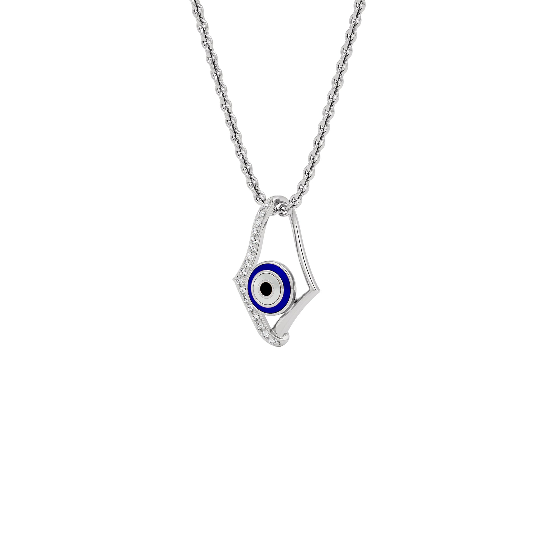 Celestial Gaze Evil Eye Diamond Pendant 9 KT / White Gold