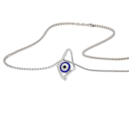 Celestial Gaze Evil Eye Diamond Pendant 9 KT / White Gold