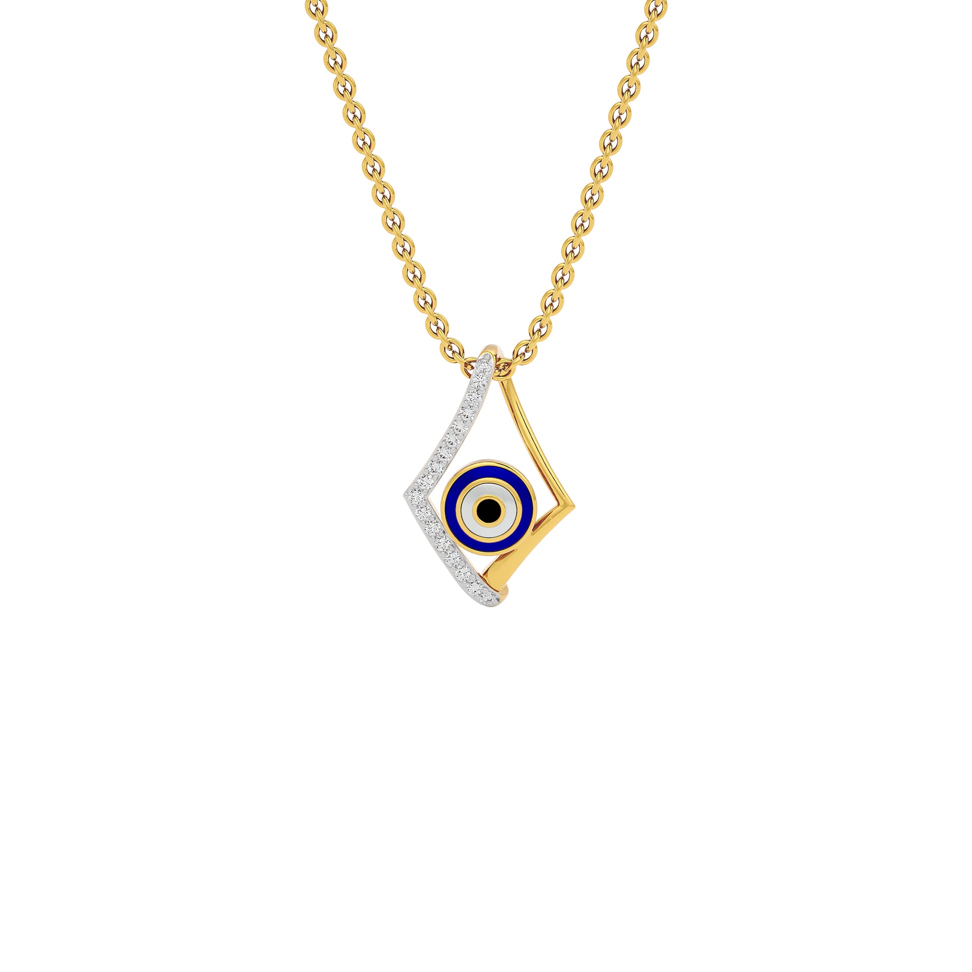Celestial Gaze Evil Eye Diamond Pendant 9 KT / Yellow Gold