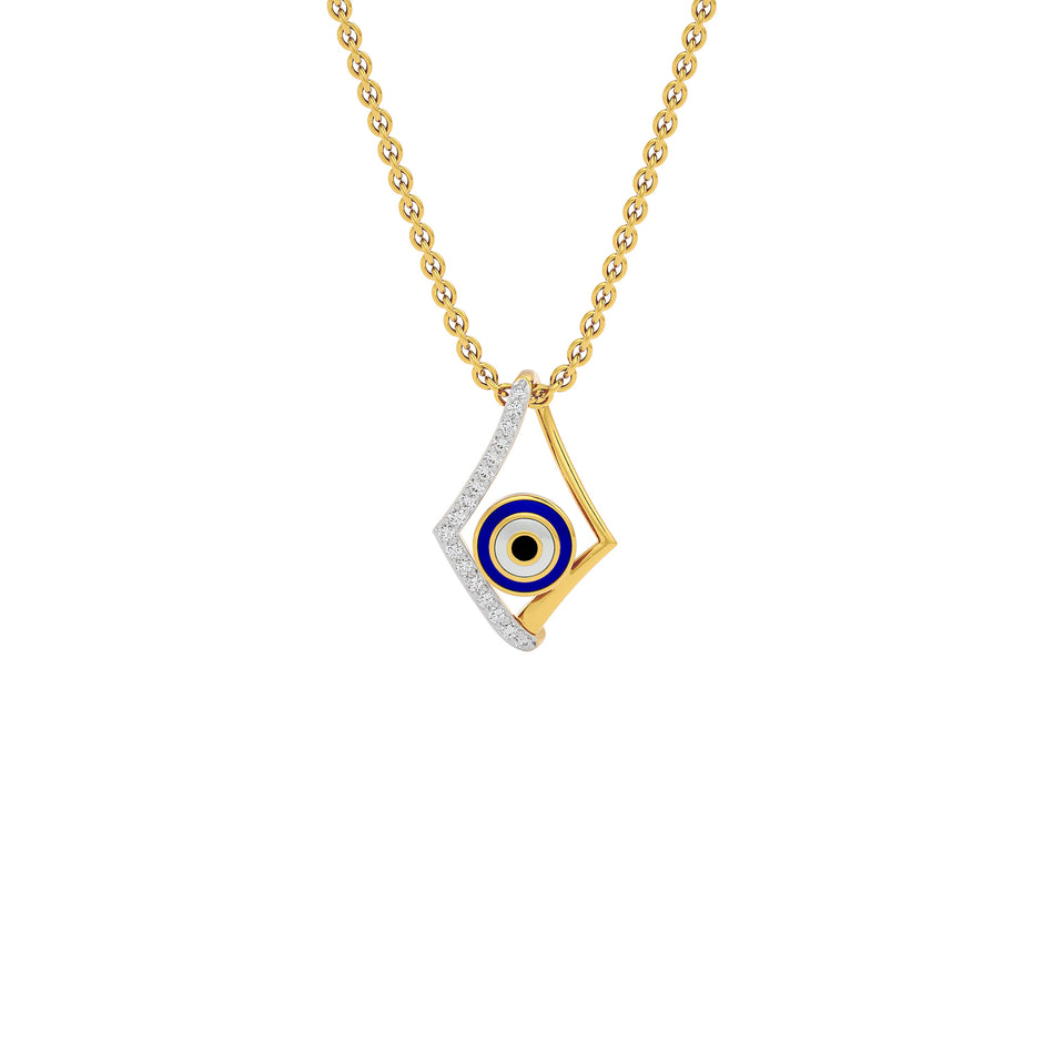 Celestial Gaze Evil Eye Diamond Pendant 9 KT / Yellow Gold