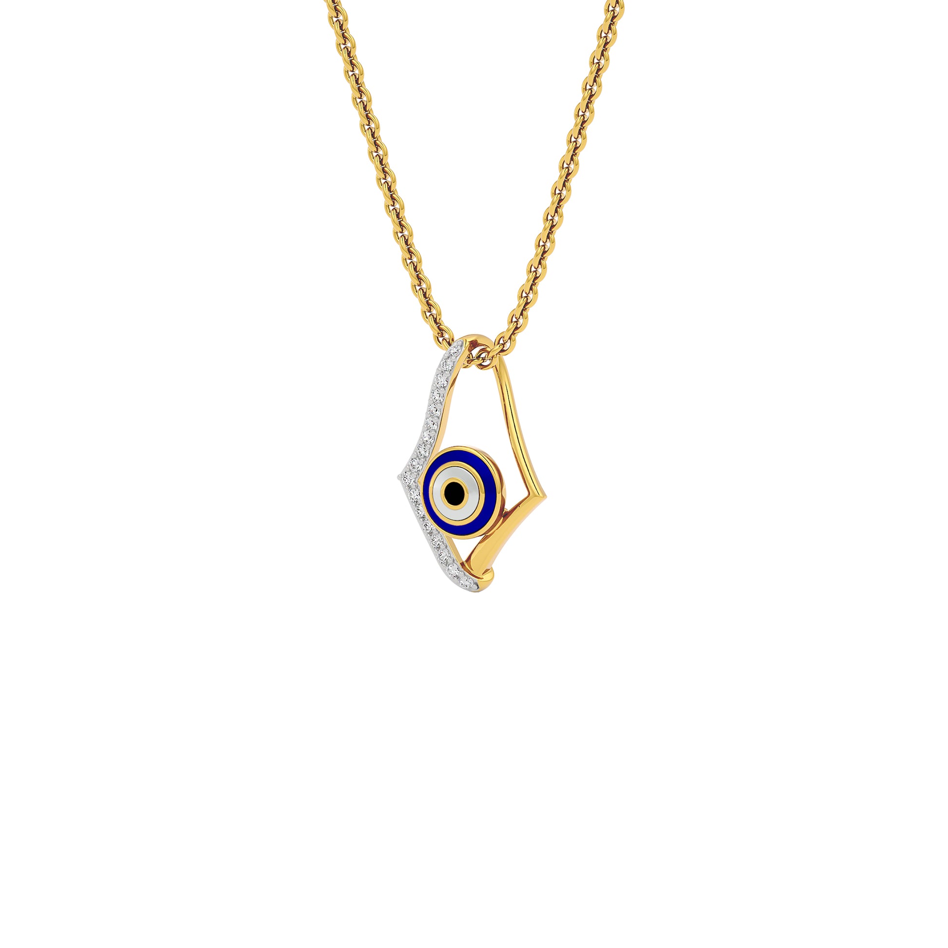 Celestial Gaze Evil Eye Diamond Pendant 9 KT / Yellow Gold