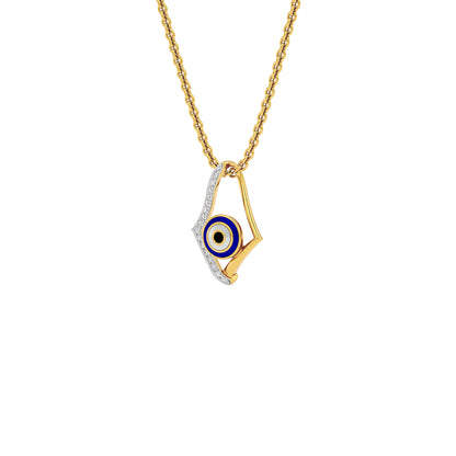 Celestial Gaze Evil Eye Diamond Pendant 9 KT / Yellow Gold