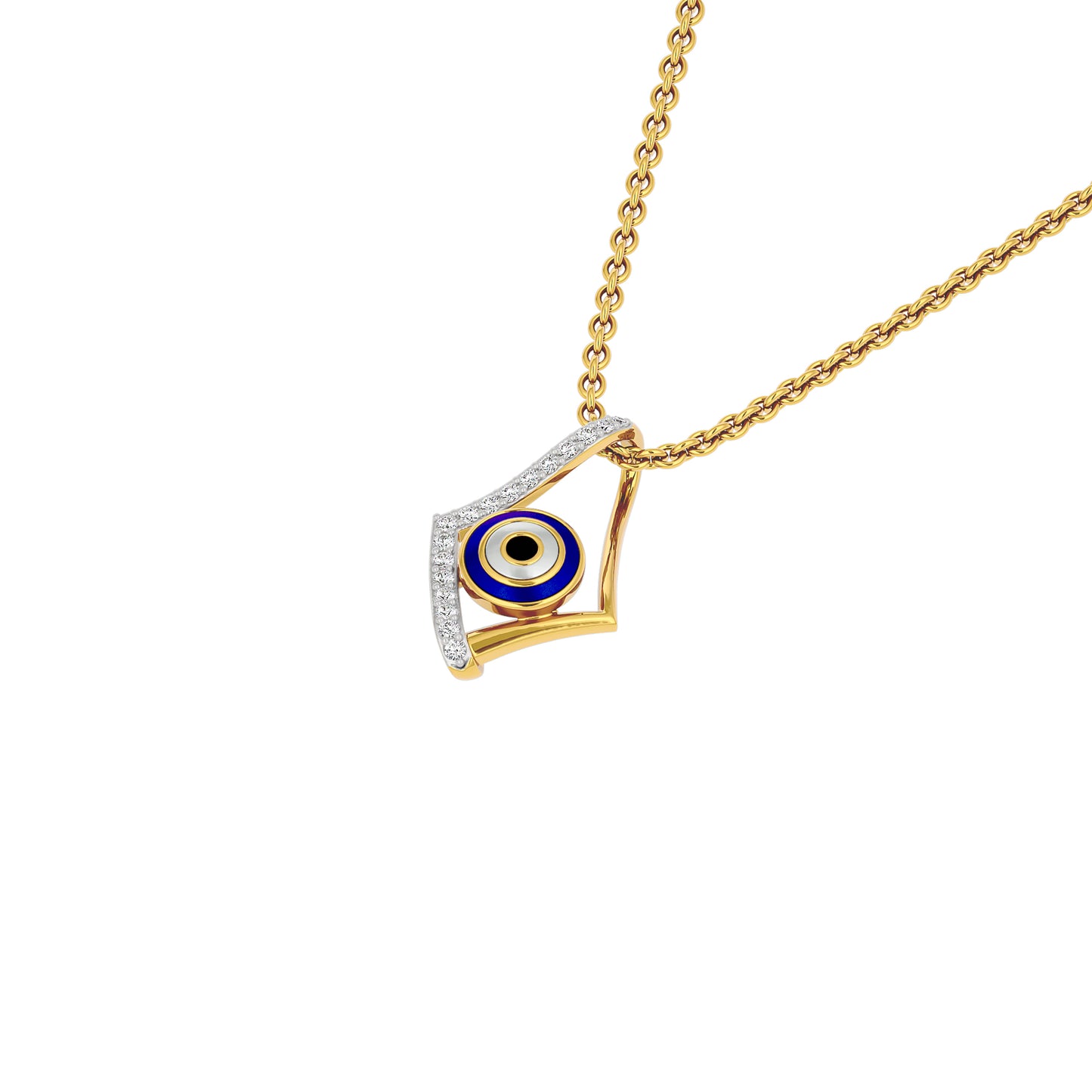 Celestial Gaze Evil Eye Diamond Pendant 9 KT / Yellow Gold