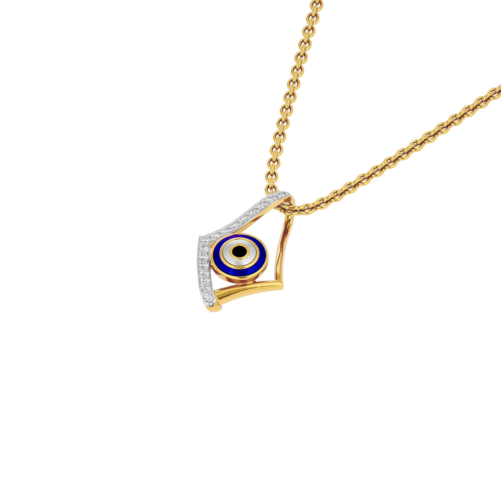 Celestial Gaze Evil Eye Diamond Pendant 9 KT / Yellow Gold