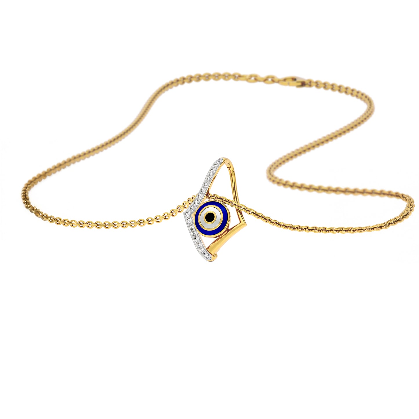 Celestial Gaze Evil Eye Diamond Pendant 9 KT / Yellow Gold