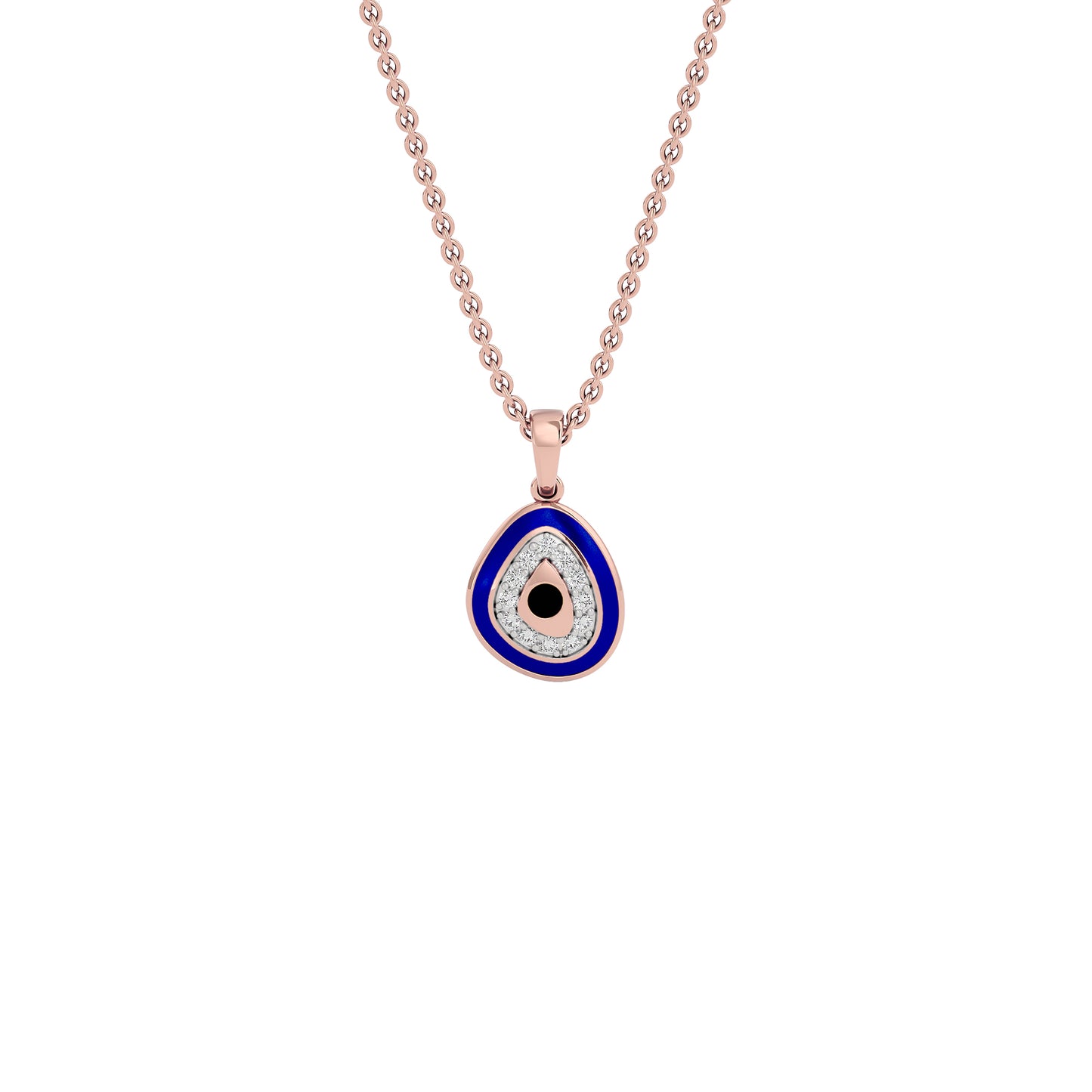 Pebble Grace Evil Eye Diamond Pendant 9 KT / Rose Gold