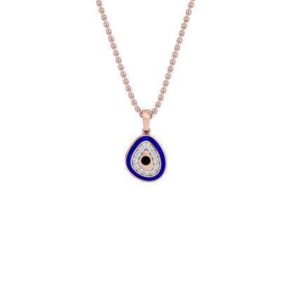 Pebble Grace Evil Eye Diamond Pendant 9 KT / Rose Gold