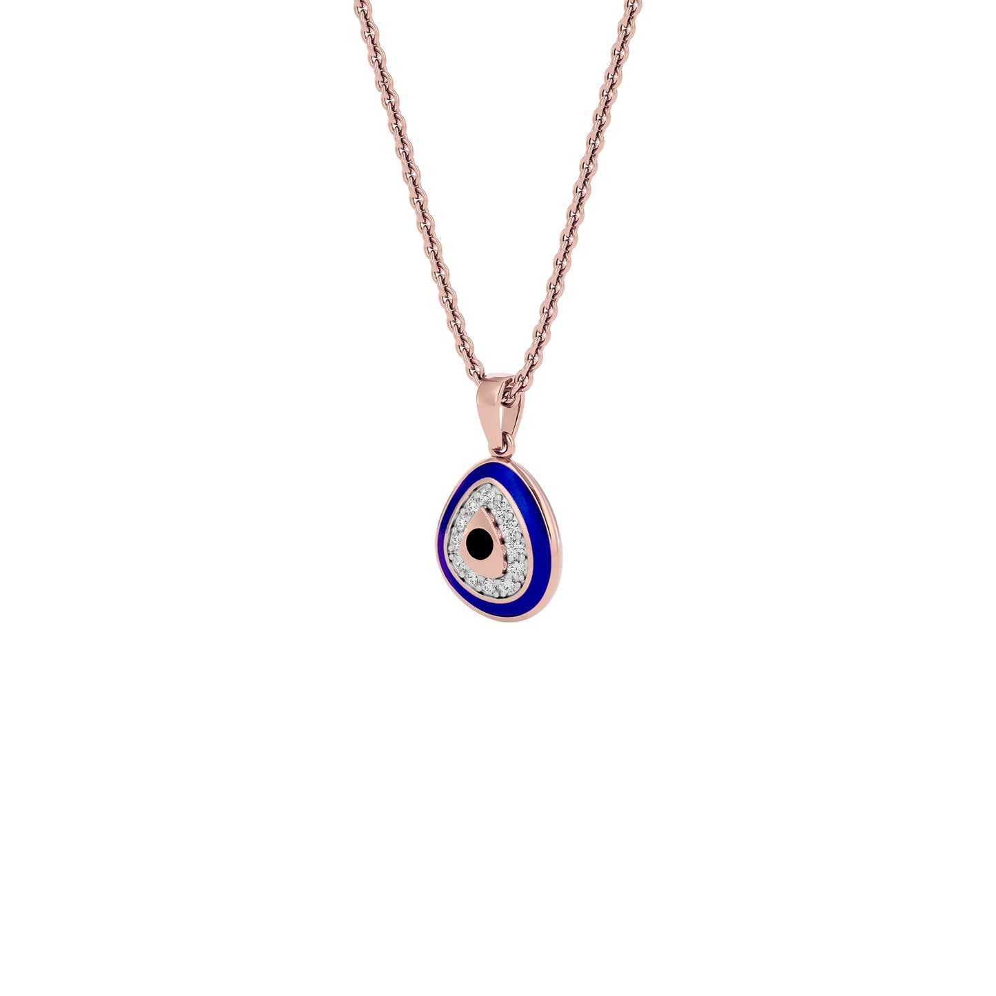 Pebble Grace Evil Eye Diamond Pendant 9 KT / Rose Gold