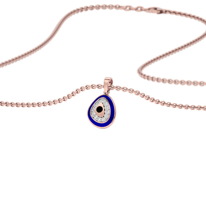 Pebble Grace Evil Eye Diamond Pendant 9 KT / Rose Gold