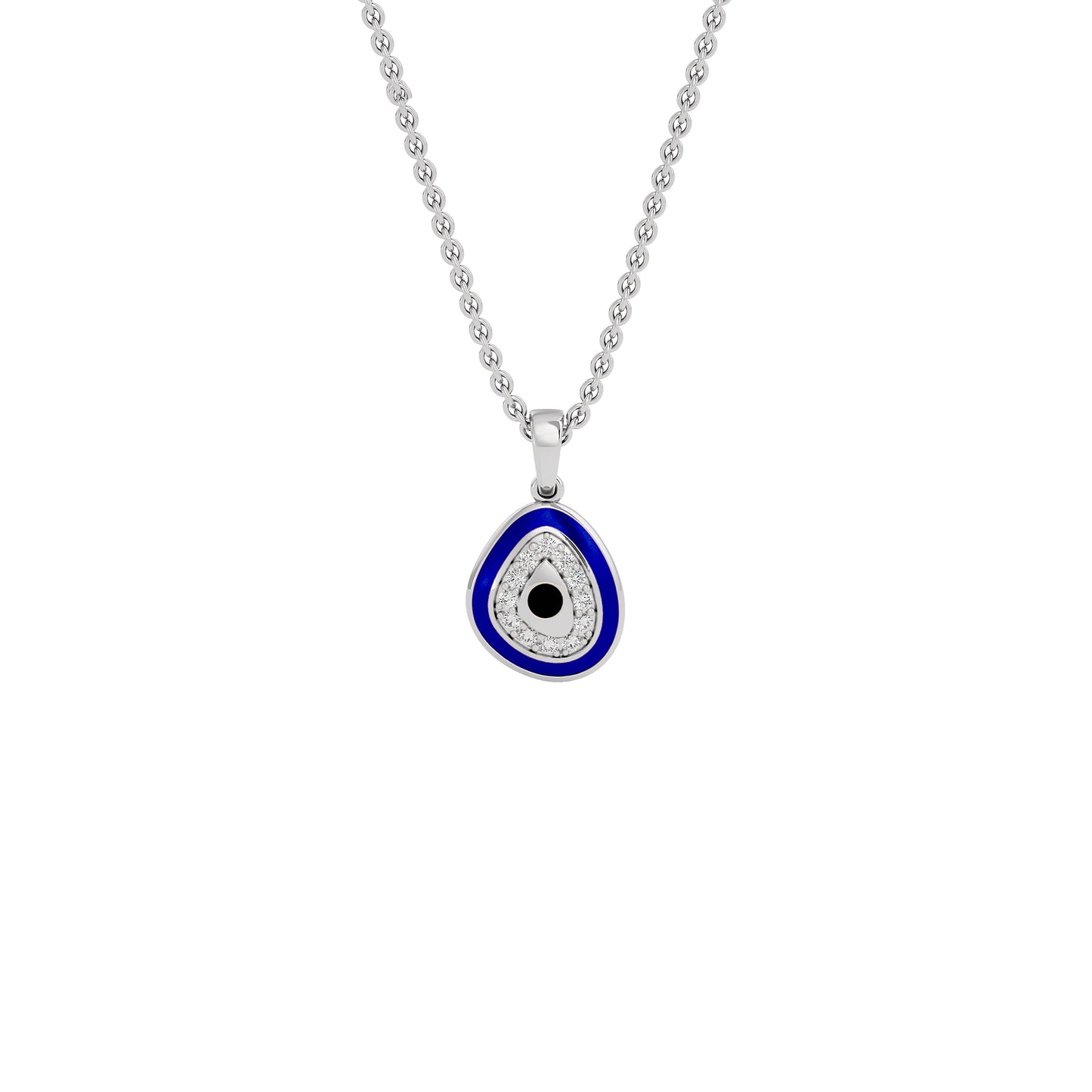 Pebble Grace Evil Eye Diamond Pendant 9 KT / White Gold