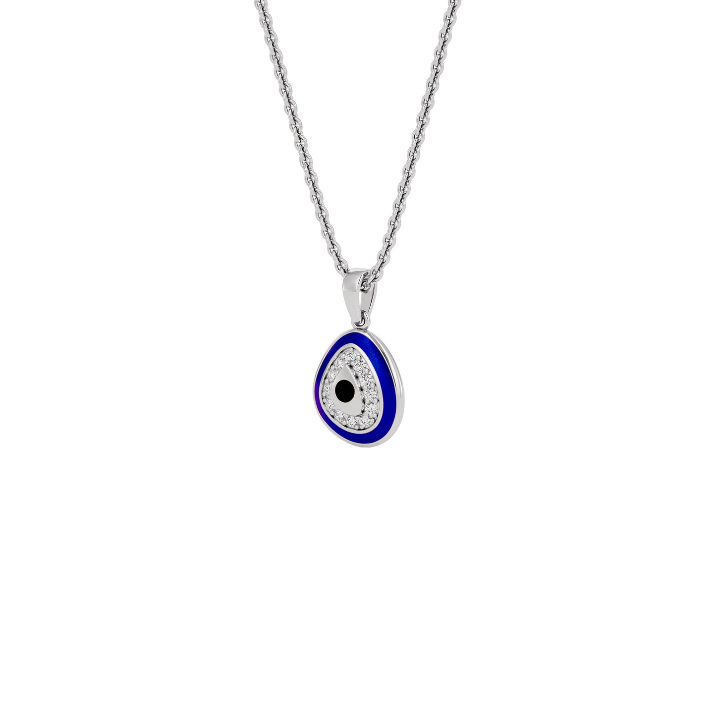 Pebble Grace Evil Eye Diamond Pendant 9 KT / White Gold