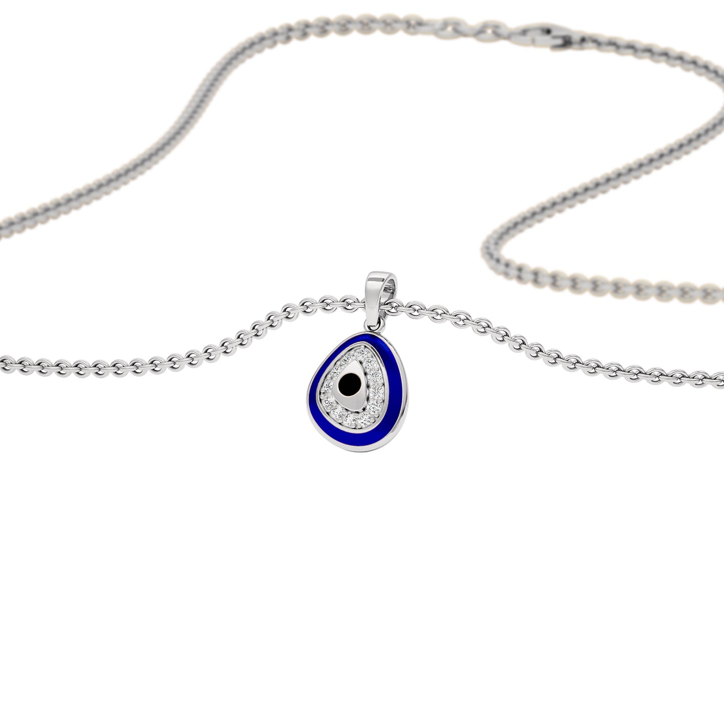 Pebble Grace Evil Eye Diamond Pendant 9 KT / White Gold