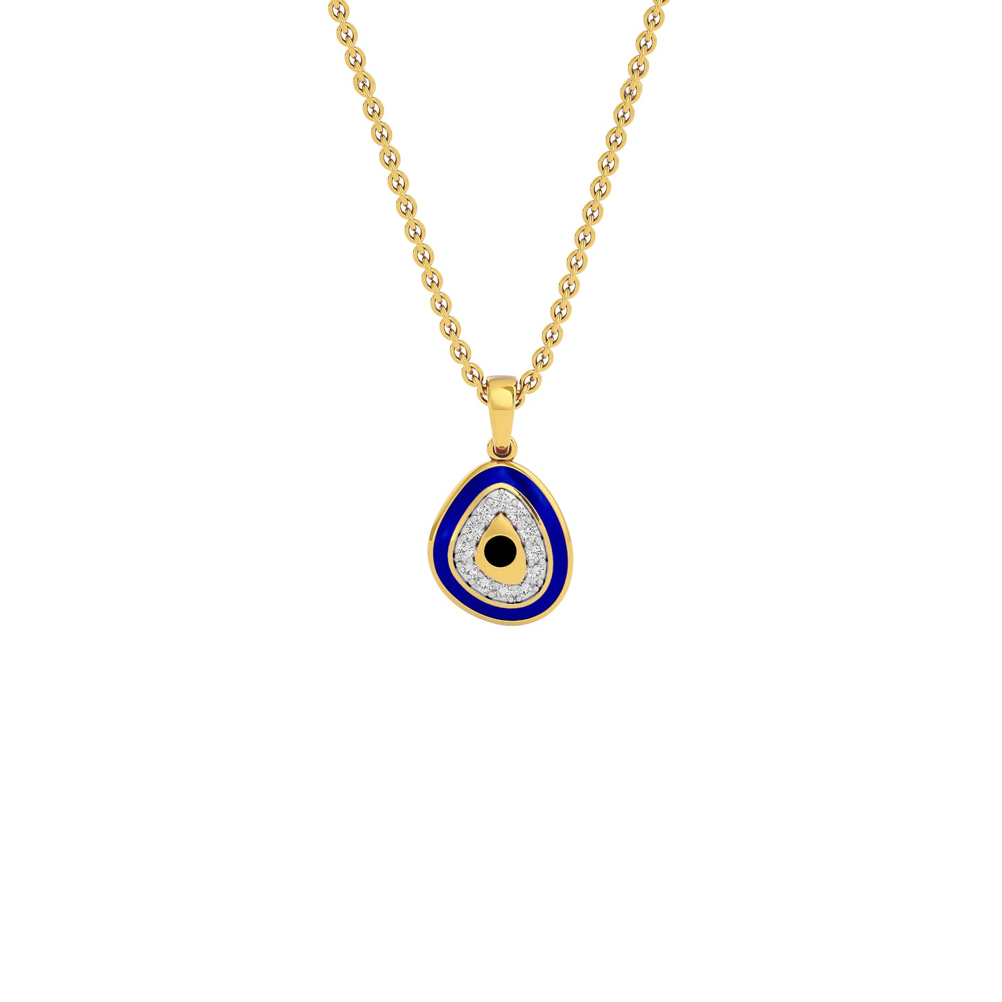 Pebble Grace Evil Eye Diamond Pendant 9 KT / Yellow Gold