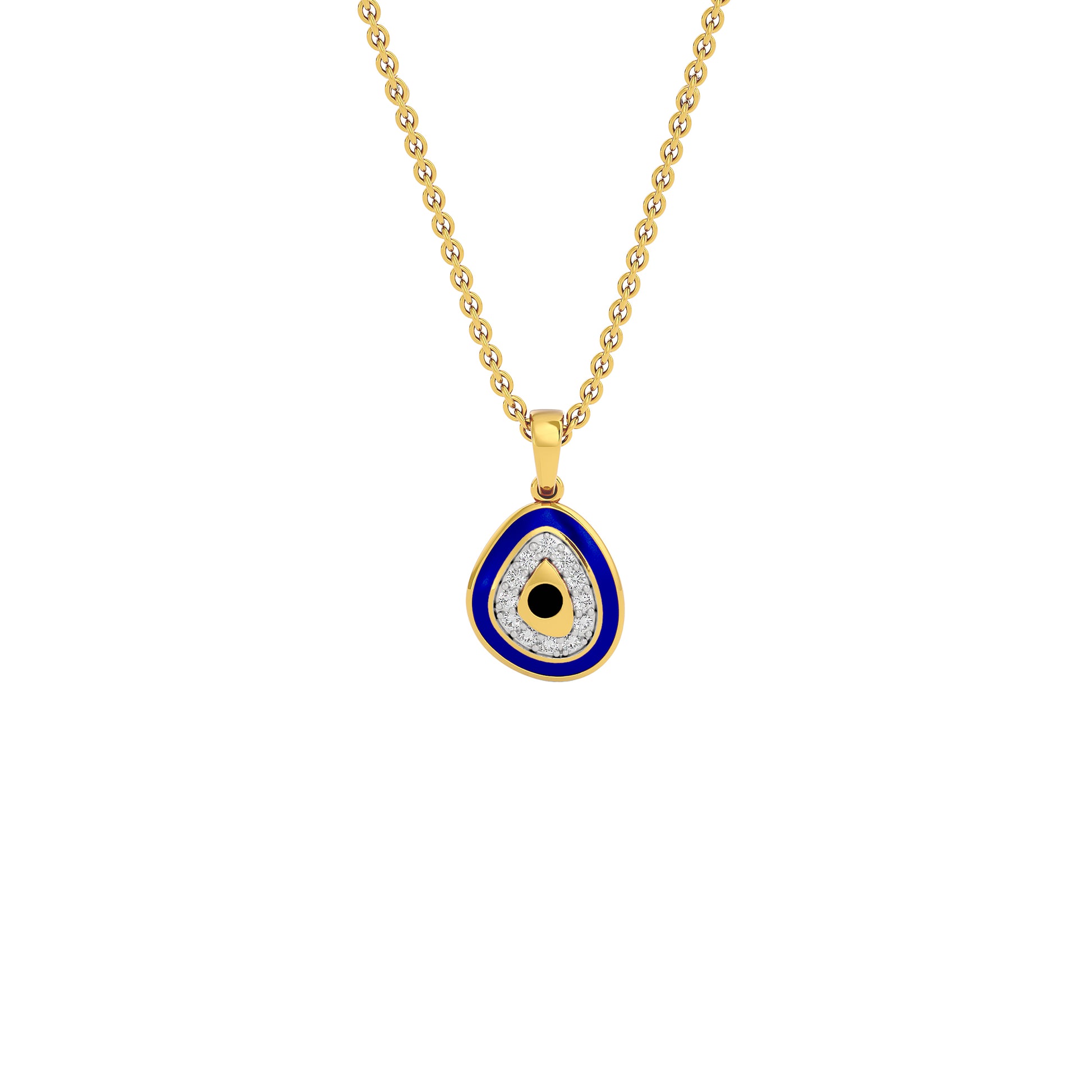 Pebble Grace Evil Eye Diamond Pendant 9 KT / Yellow Gold