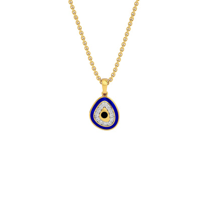 Pebble Grace Evil Eye Diamond Pendant 9 KT / Yellow Gold