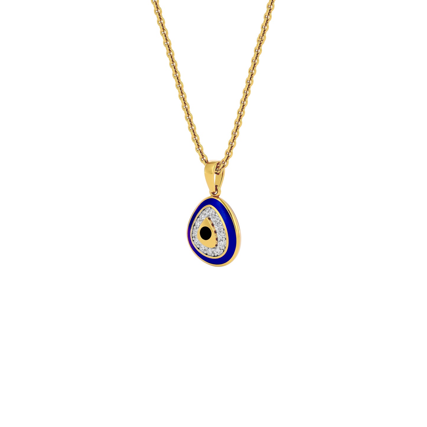 Pebble Grace Evil Eye Diamond Pendant 9 KT / Yellow Gold