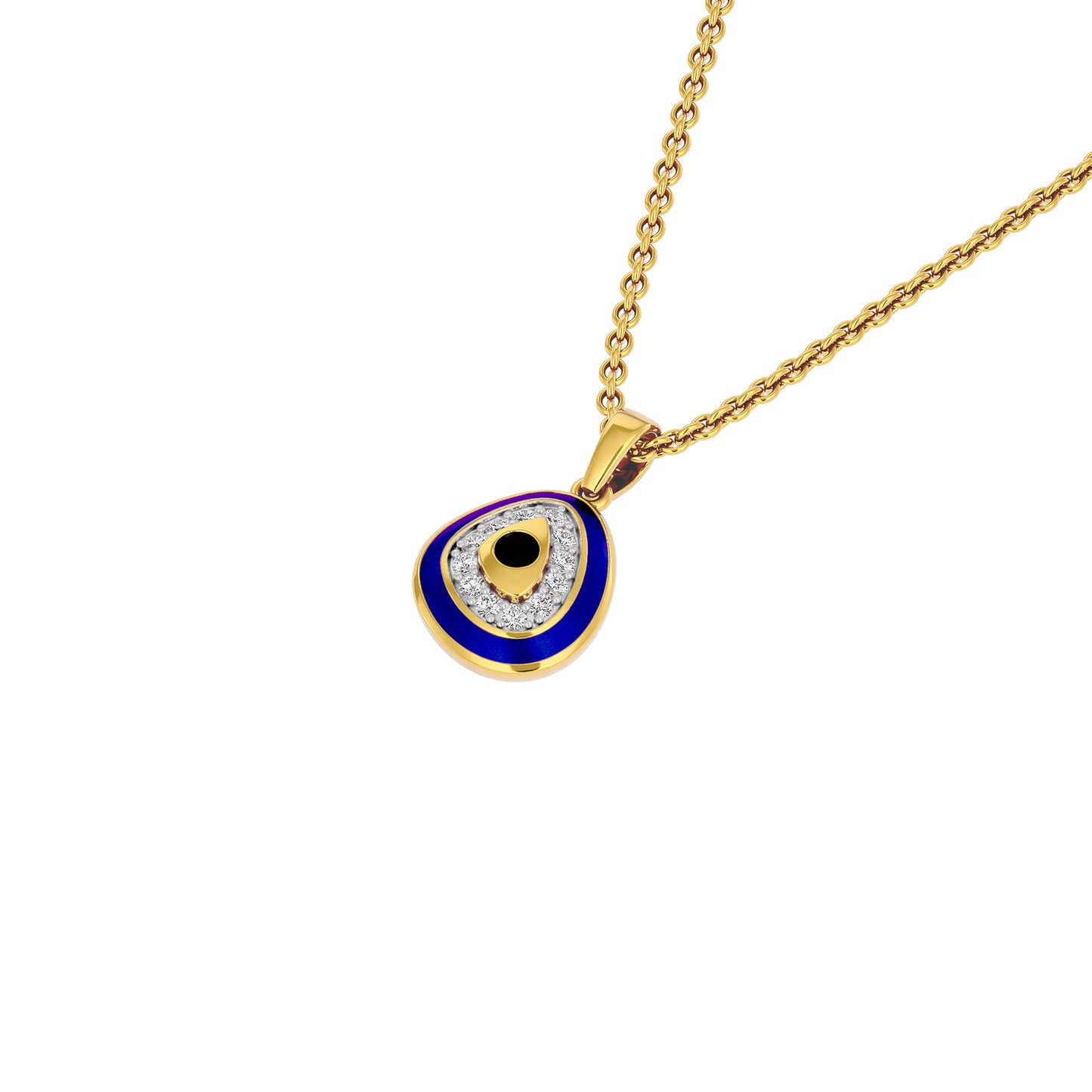 Pebble Grace Evil Eye Diamond Pendant 9 KT / Yellow Gold