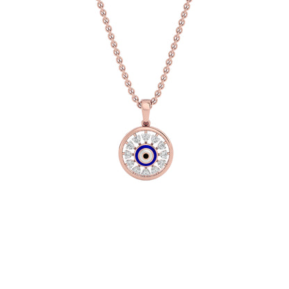 Twilight Dime Evil Eye Diamond Pendant 9 KT / Rose Gold