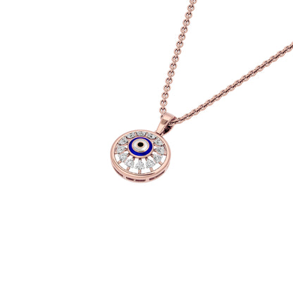 Twilight Dime Evil Eye Diamond Pendant 9 KT / Rose Gold