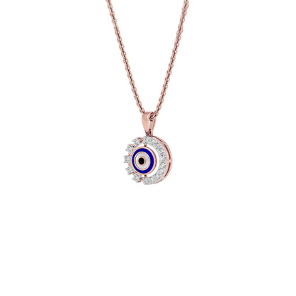 Her Orbit Evil Eye Diamond Pendant 9 KT / Rose Gold
