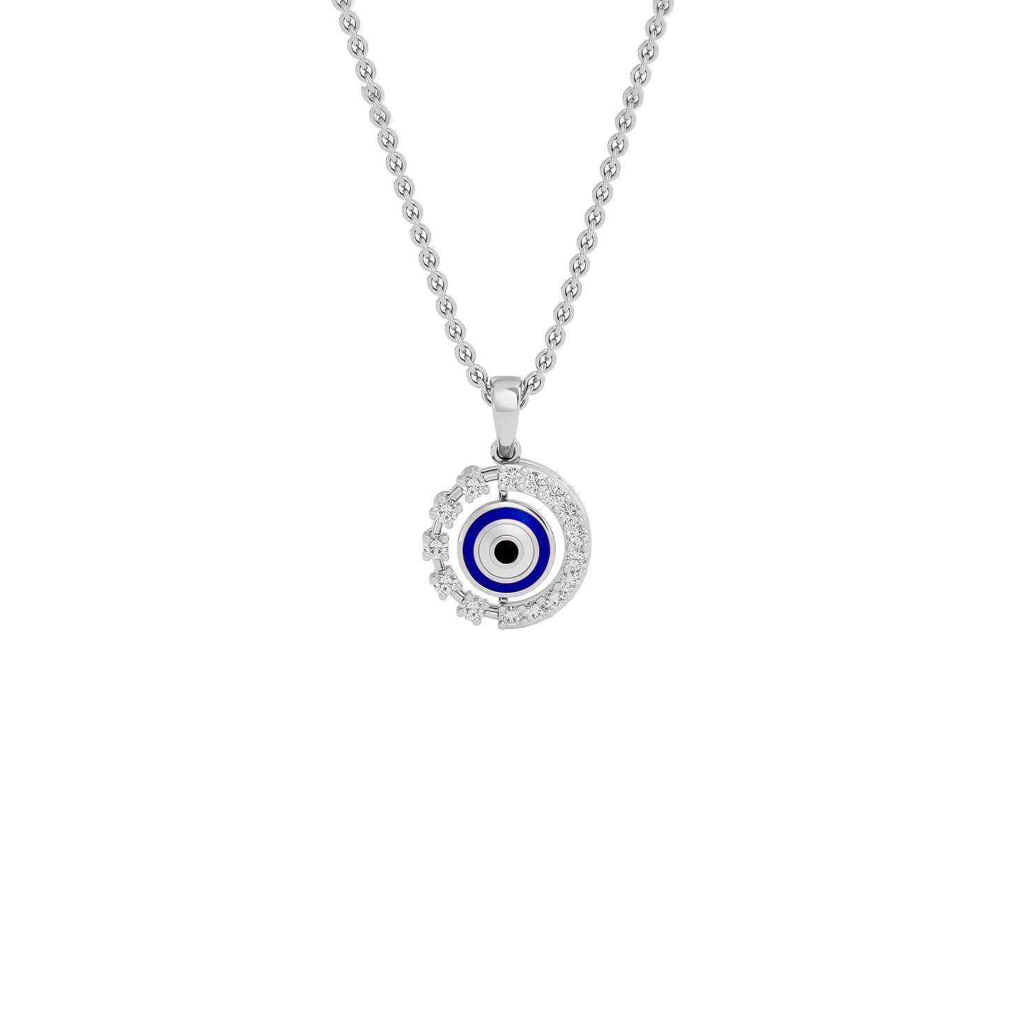 Her Orbit Evil Eye Diamond Pendant 9 KT / White Gold