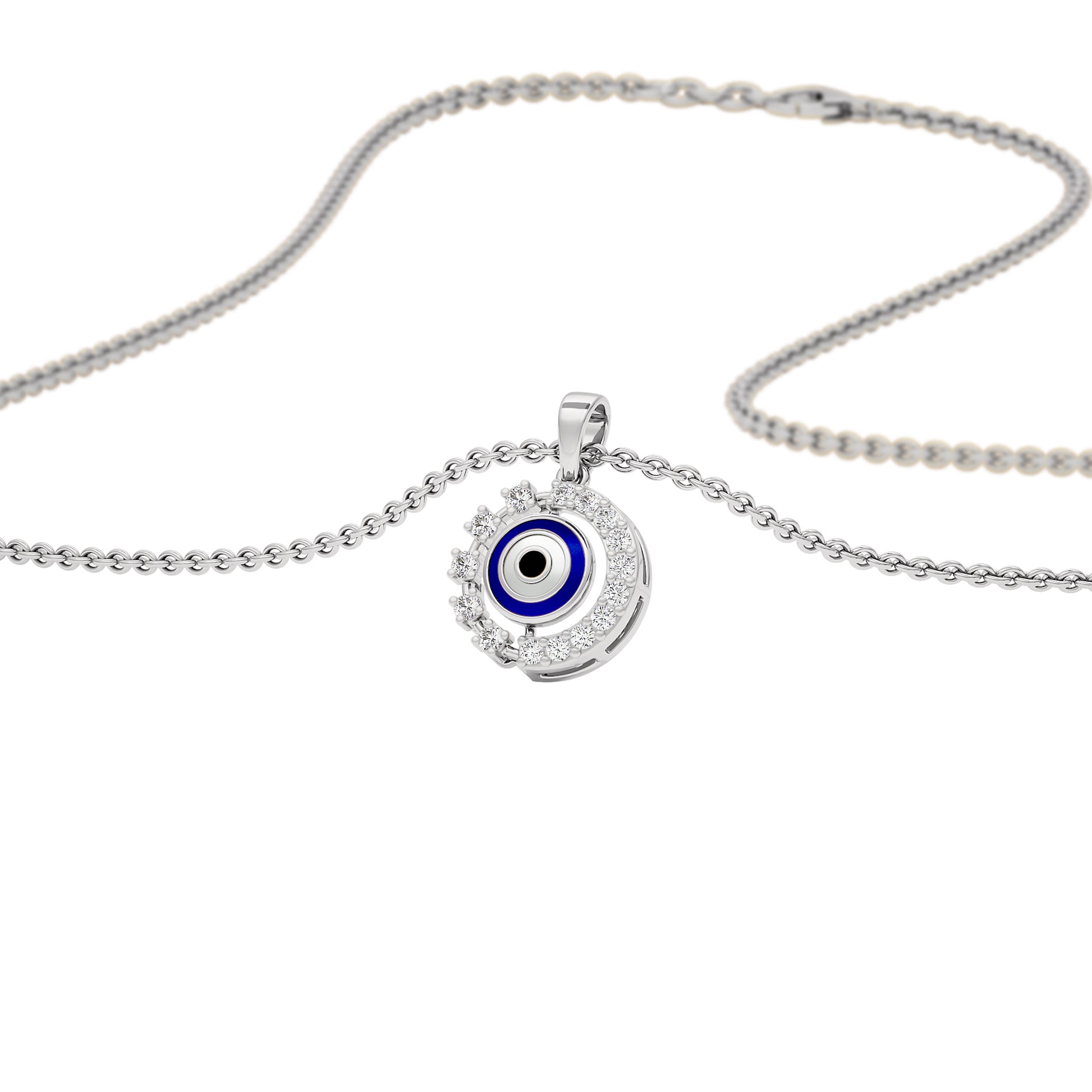 Her Orbit Evil Eye Diamond Pendant 9 KT / White Gold