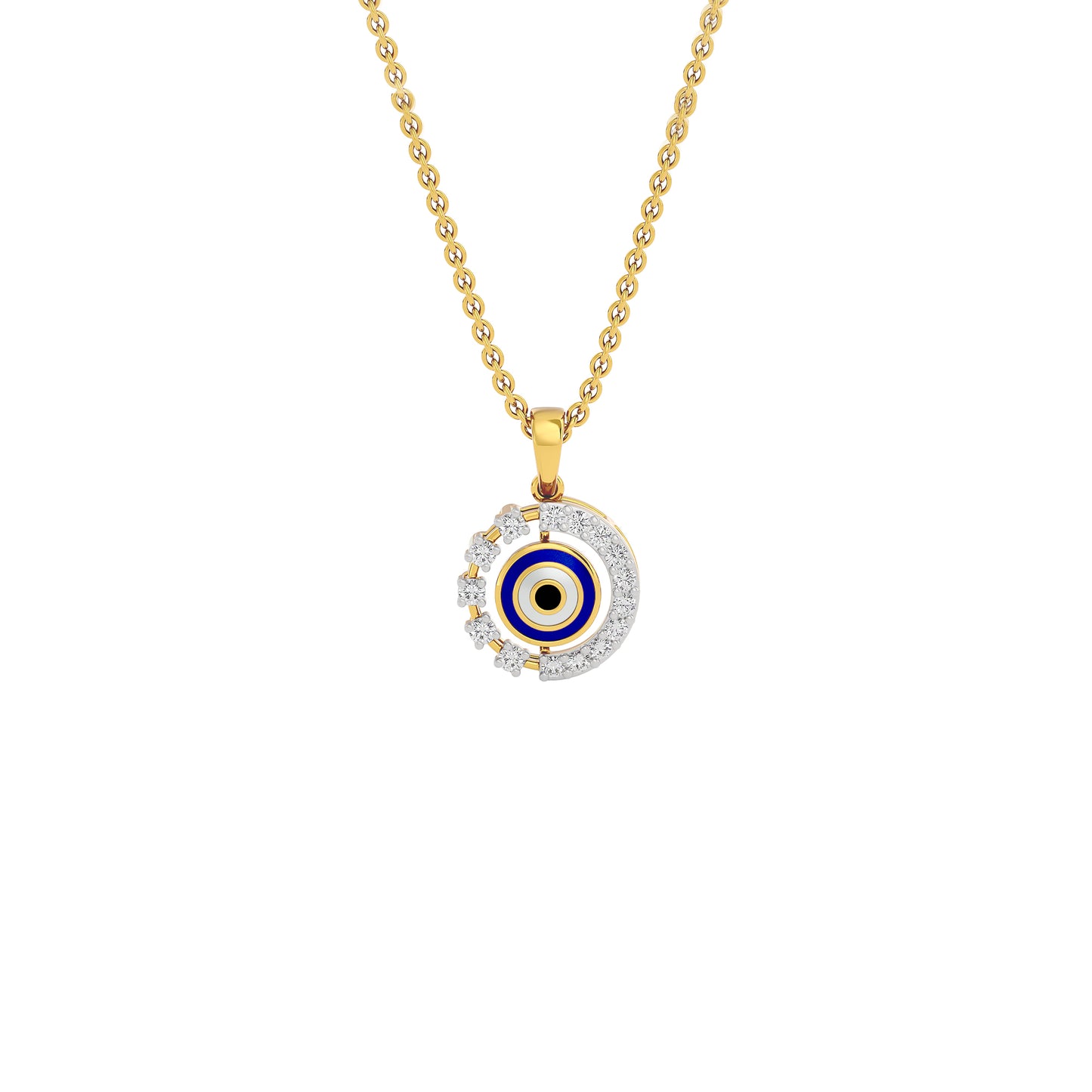Her Orbit Evil Eye Diamond Pendant 9 KT / Yellow Gold