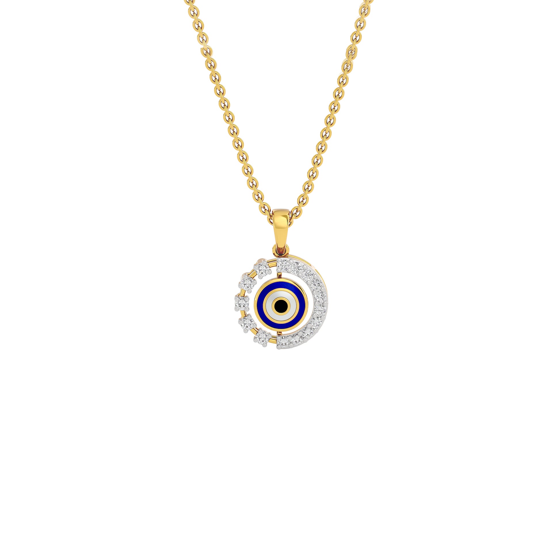 Her Orbit Evil Eye Diamond Pendant 9 KT / Yellow Gold