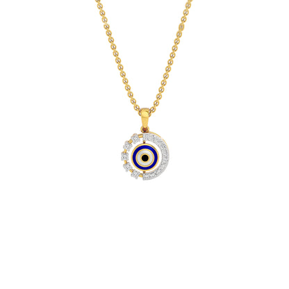 Her Orbit Evil Eye Diamond Pendant 9 KT / Yellow Gold