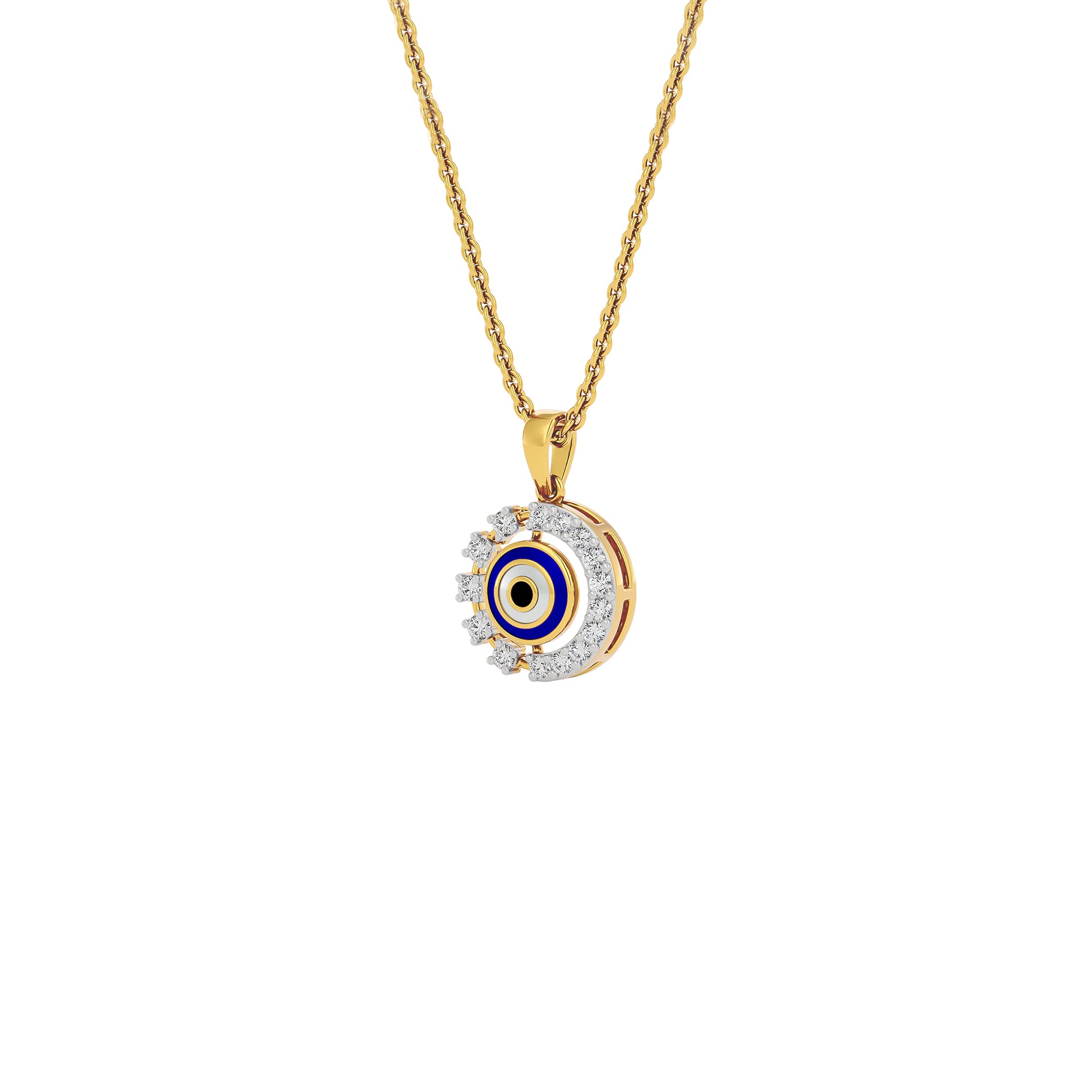Her Orbit Evil Eye Diamond Pendant 9 KT / Yellow Gold